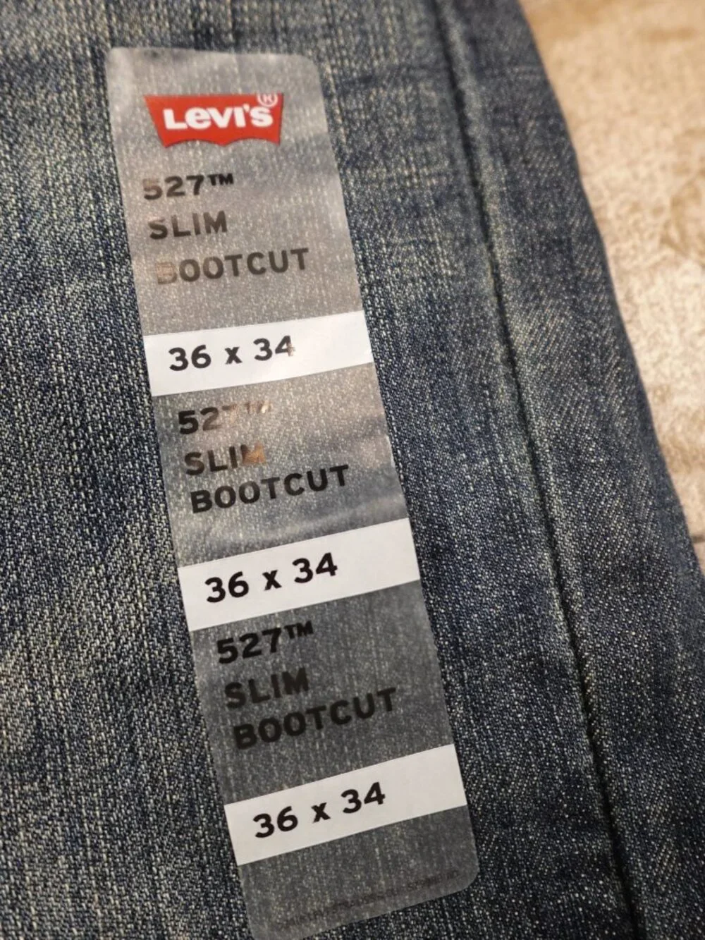 Levi's 527 Slim Bootcut Jeans Men's 36x34 Medium Wash 100% Cotton NWT